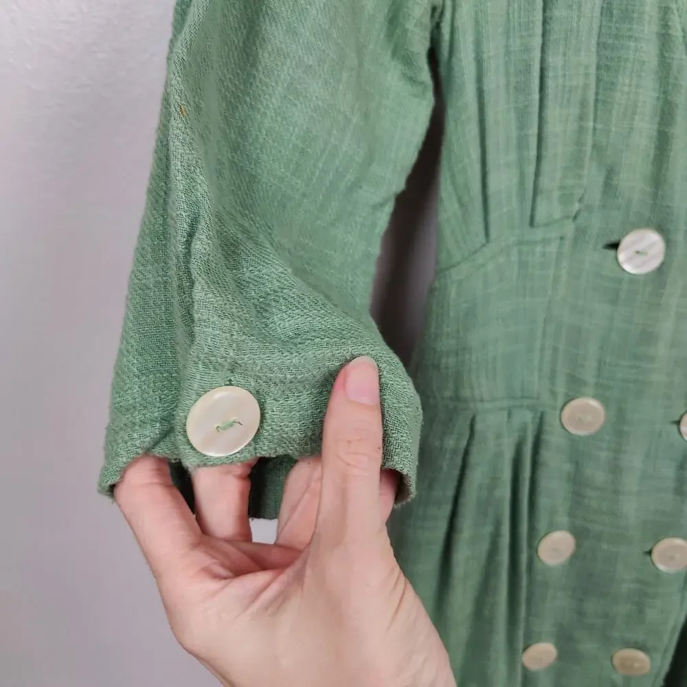 Free People Madeline Sage Green Open Back Mini Dress Womens‎ Small Green Preppy